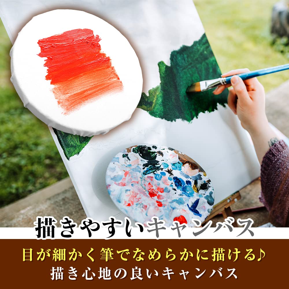 RECOLOSS Round Stretched Canvas Painting Boards, Set of 5, Mini Size, 15cm Diameter, for Acrylic, Watercolor, and Crayon Art Supplies