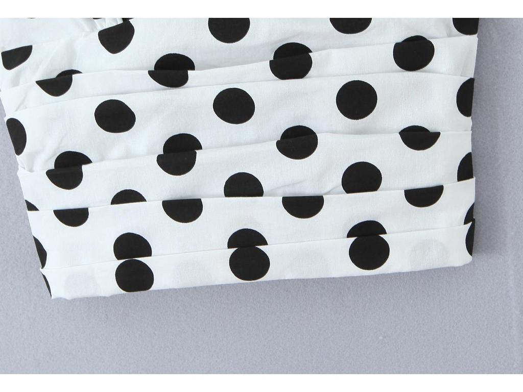 Women's 2025 Autumn/Winter Halter Polka Dot Backless Camisole & High-Waisted A-Line Skirt Set