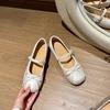 Small Version~ 4.5cm Inner Height Increase! French Fairy Style Bow Light Mouth Single Shoes Women's Soft-soled Ballet Shoes