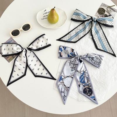 Long Silk Scarf New Tied Bag Ribbon Streamer Versatile Small Scarf Bow Headband Headdress Decorative Belt
