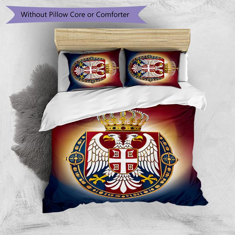 Serbia Printed Bedding 3 Piece Set Cozy Breathable Bed Cover Set as Housewarming Holiday Gift