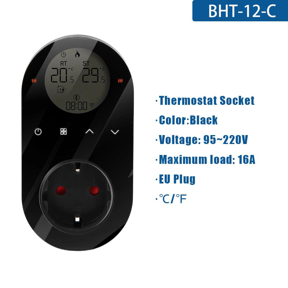 Tuya WIFI Thermostat Socket Digital Display Smart Thermostat Touch Screen Home EU Temperature Regulation For Google Home Alexa