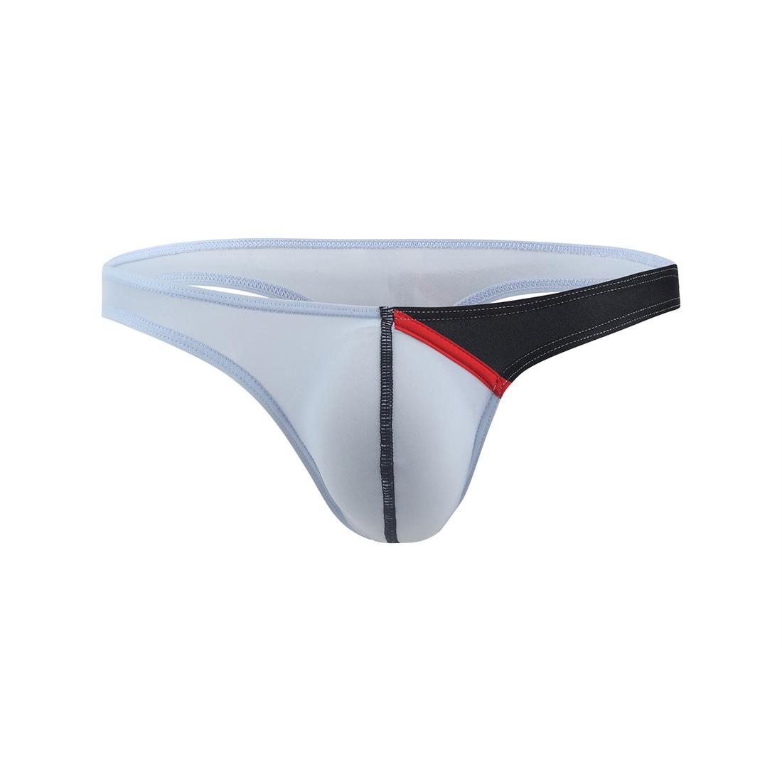 

Мужские сексуальные трусы с низкой посадкой, нижнее белье, выпуклая сумка, короткие шорты, трусы, U-образные выступающие тонкие ледяные стринги XL синий