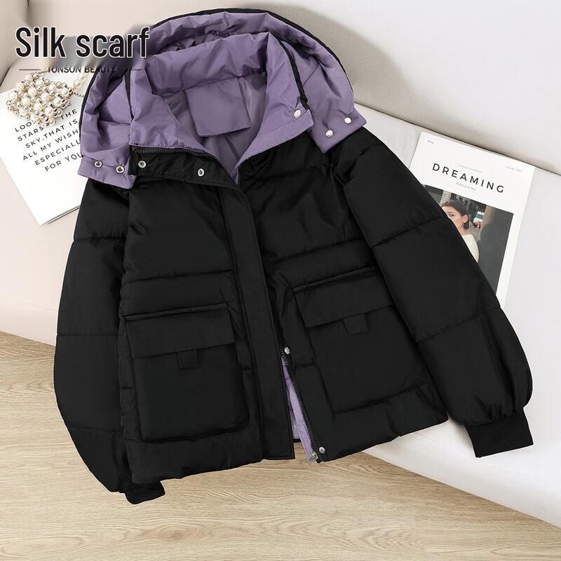 

Women s Contrast Hooded Cotton Jacket L