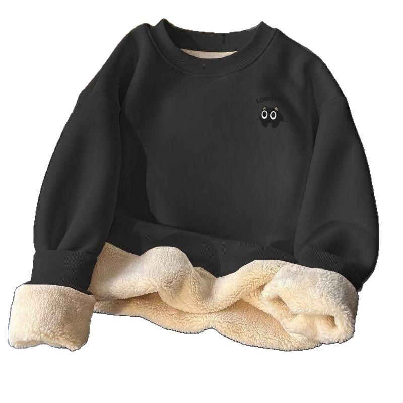 Unisex Oversized Winter Fleece-Lined Hoodie Thick Warm Sweatshirt Men Women Daily Casual Wear