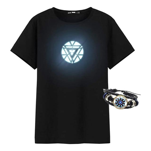 Illuminate Tony Arc Reactor Costume T-Shirt For Cosp S