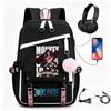 One Piece Chopper Luffy Anime Backpack School Travel USB Charging Large Capacity Canvas Bag Unisex