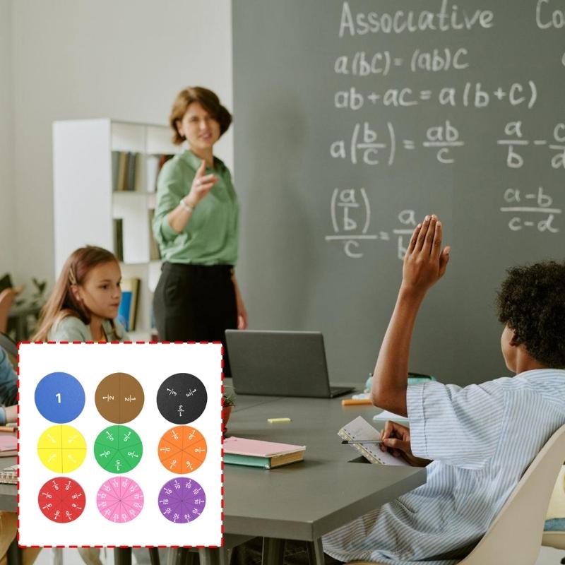 Fraction Manipulatives Magnetic Math Fraction Demonstrator Set for Interactive Teaching and Easy Storage in Education