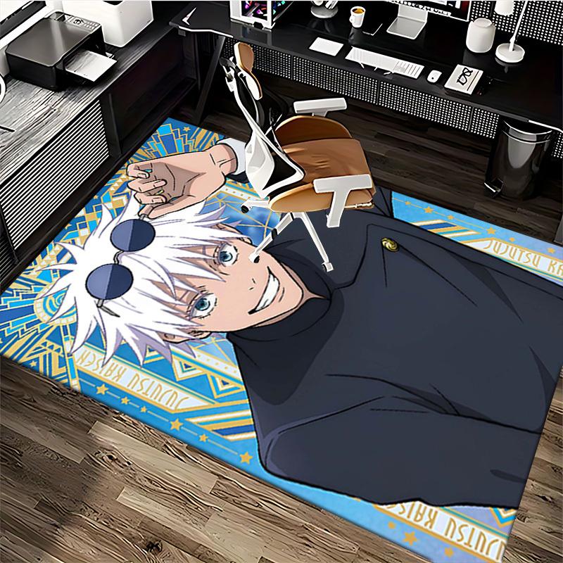 1pc Anime Jujutsu Kaisen Satoru Gojo Chair Mat, Office Desk Rug with Cool Design, Non-Slip Carpet for Home Decor, Suitable for All Seasons, Perfect Gi