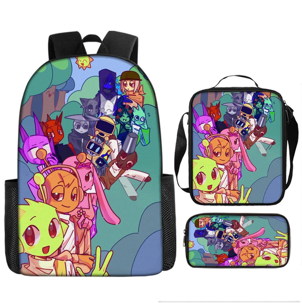 Sprunki Rhythm Box Backpack Primary School Third and Fourth Grades Lightweight Student School Bag