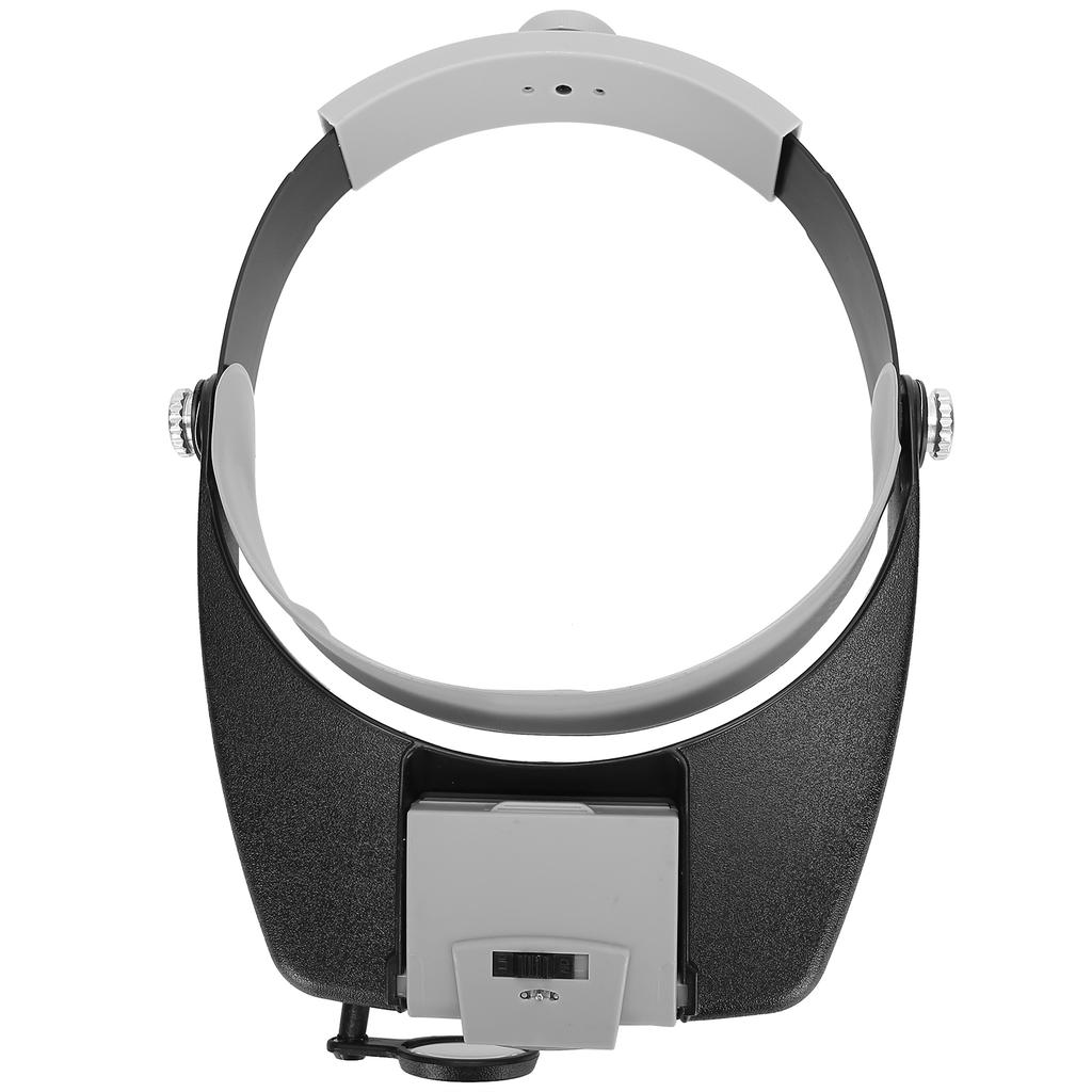 LED Head Mount Glasses Magnifier Battery Powered Magnifying Glass for Reading RepairingGray