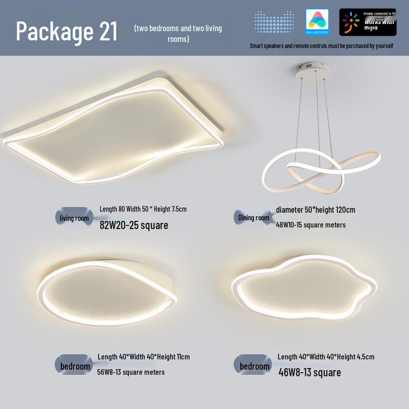 Modern Minimalist Ceiling Light Package with Smart Home Integration for Whole House
