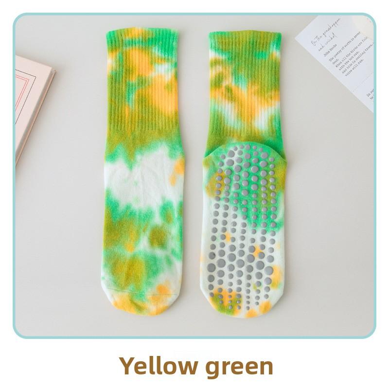 Socks Tie-dye Women's Socks Medium Tube Non-slip Yoga Floor Sports Socks Anti-pilling Casual