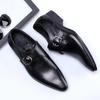 Fashion Men's Dress Shoes Formal Oxford Shoe for Man Wedding Dress Brand PU Leather Trendy Buckles Big Size Male Business Footwear
