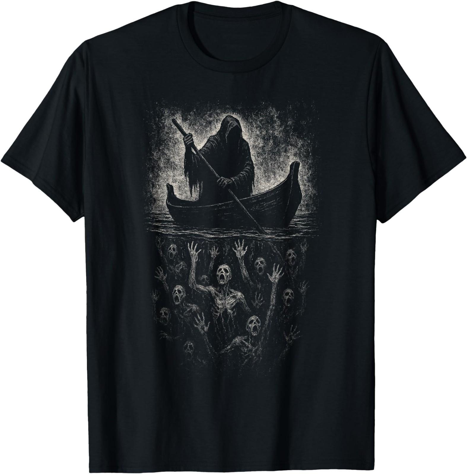 Reaper Horror Goth Charon Hades Underworld Mythology Alt Art T-Shirt L