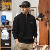 Men's Stand-Collar Half-Zip Cotton Blend Sweatshirt