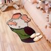 1pcs Faux Velvet Carpet Bathroom Mat Non Slip Absorbent Bedroom Rug Cartoon Design Decor for Home Household Supplies