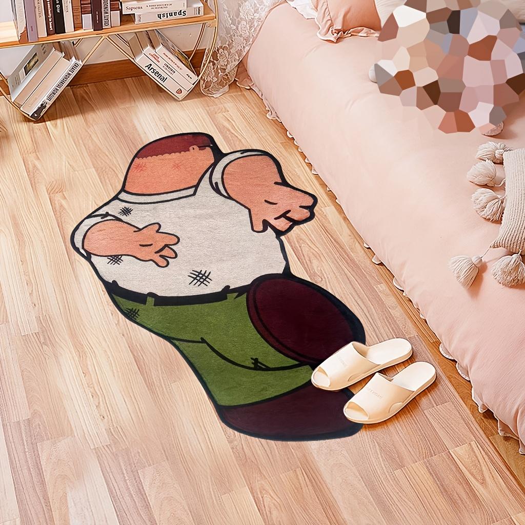 1pcs Faux Velvet Carpet Bathroom Mat Non Slip Absorbent Bedroom Rug Cartoon Design Decor for Home Household Supplies