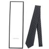 Pristine GUCCI tie Regimental logo stripes Dark gray wool mens Used
