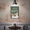 Vintage Corgi Metal Sign Funny Butt Saying, Retro Wall Art for Bar