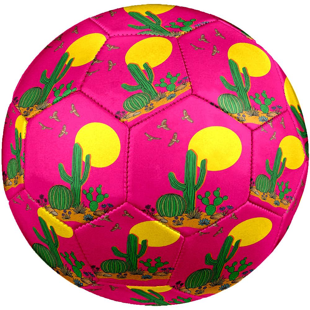 1pc Desert Sunset Cactus Theme Soccer Ball Football, Size 5, Lightweight PVC, Outdoor Training Soccer Ball,Gift j6147