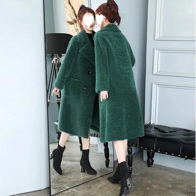 Winter New Fur One Lamb Fur Coat Female Loose Thickened Korean Version of The Long Coat.