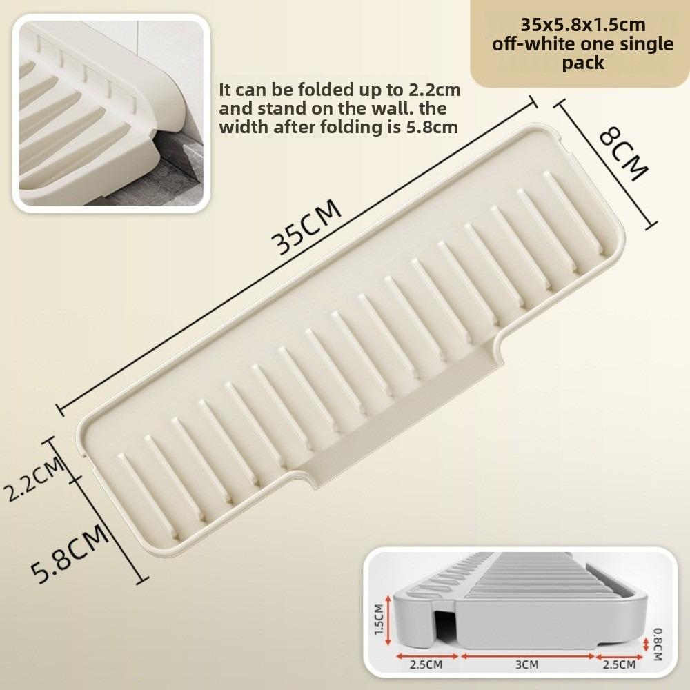 New Anti-slip Sink Drain Pad Silicone Splash-proof Countertop Drain Pad Anti-slip Narrow Edge Sink Water Absorbent Tray Kitchen