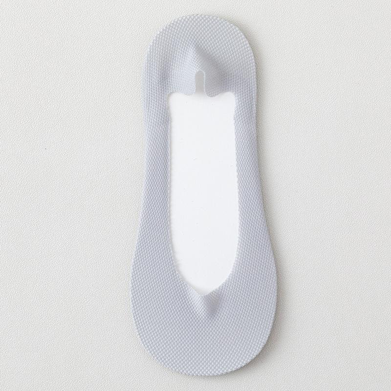 5 Pairs of Women's Cotton Summer Thin Mesh Breathable Sweat Absorbent Non Slip with Invisible Socks