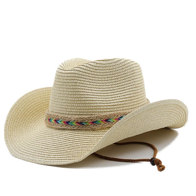 Western Cowboy Straw Hat Men and Women Outdoor Beach Hat Sun Hat