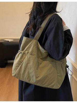Versatile 2025 Canvas Tote Bag - Large Capacity, Lightweight, Casual Shoulder Bag for Autumn/Winter Commute