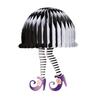 Witch Leg Halloween Decor Black & White Striped Hanging Ornaments with Purple Shoes Creepy Party Ceiling Decorations