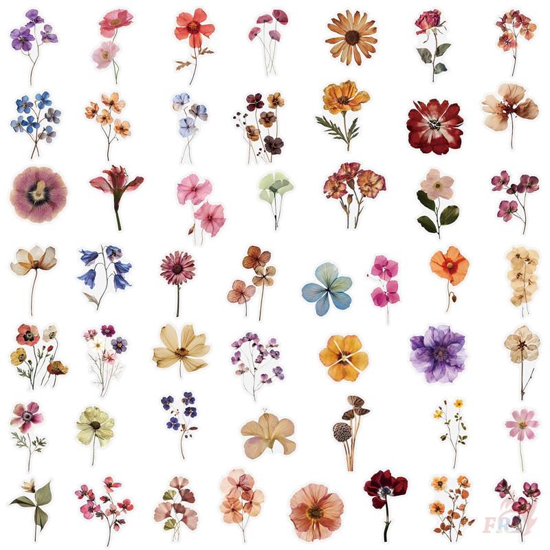 

50 шт./набор Ваби-саби. Ретро Цветы и Листья Серия 02 ПЭТ Наклейки Водонепроницаемые DIY Модные Дудл Декали Наклейки