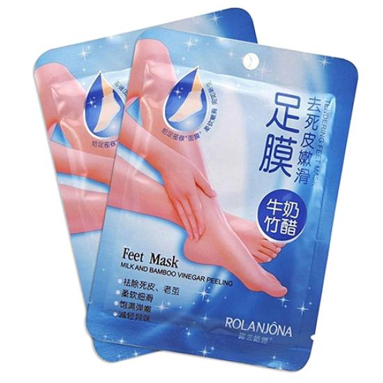 Masque exfoliant lisse pour les pieds, 2 pièces, lait, vinaigre de bambou, peau morte, élimine la peau des pieds