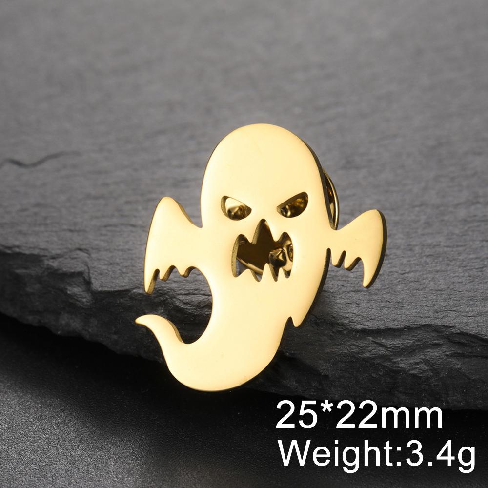Dawapara Gothic Skull Brooches Pin for Halloween Men Women Skeleton Macabre Spooky Pin Symbol Stainless Steel Jewelry