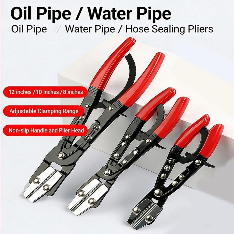 Heavy Duty Hose Clamp Tool Heat Treated 45 Steel Pinch Off Pliers for Durability Auto Mechanics Maintenance Applications