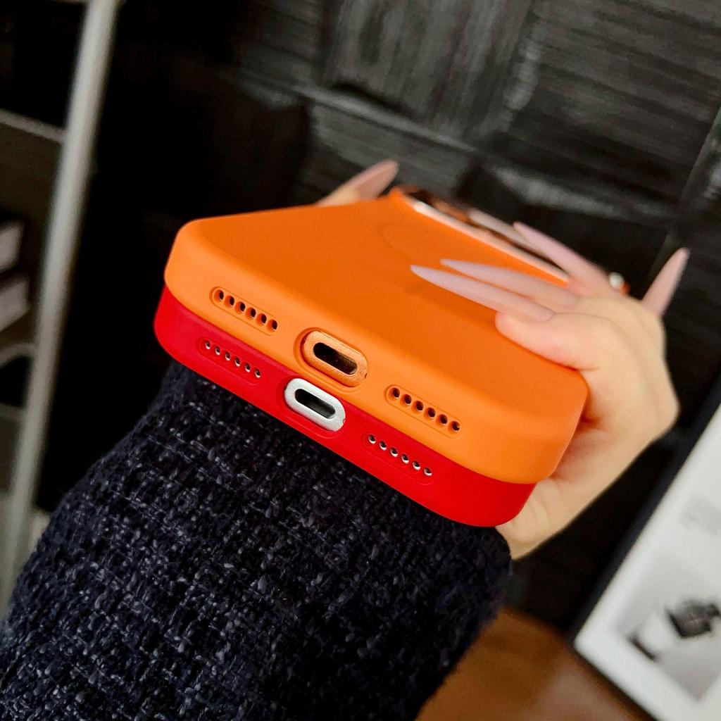 Liquid Silicone Magnetic Solid Color Phone Case for iPhone 17 Pro Max with Apple 16 Button Full Coverage