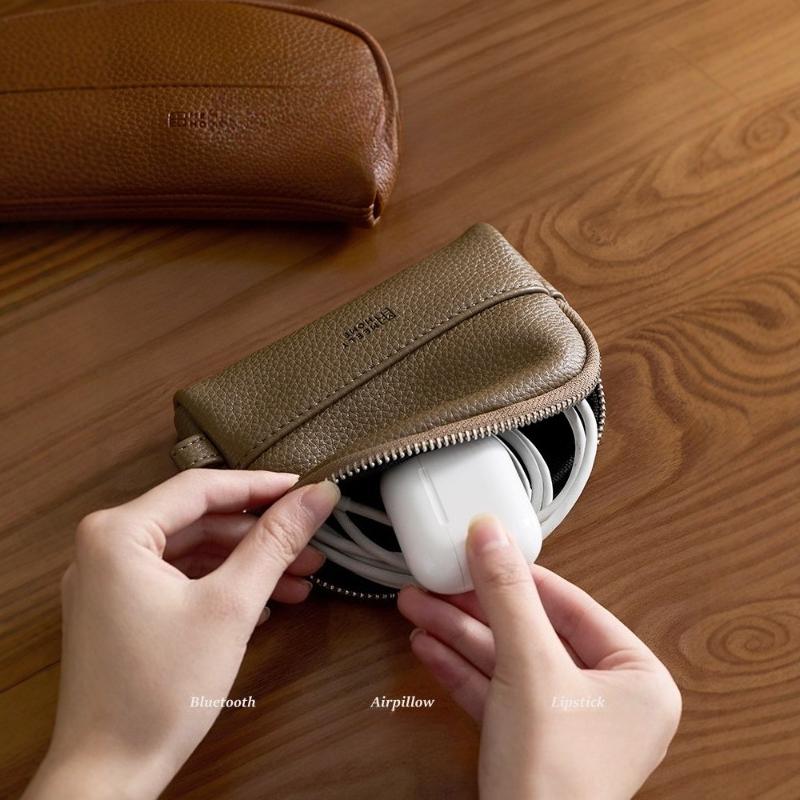 Mini-Münzbörse für Damen PU-Leder Reißverschluss-Geldbörse Kleine tragbare Münztasche Kartenhalter Kopfhörer-Aufbewahrungstasche Kompakter Schlüsselhalter