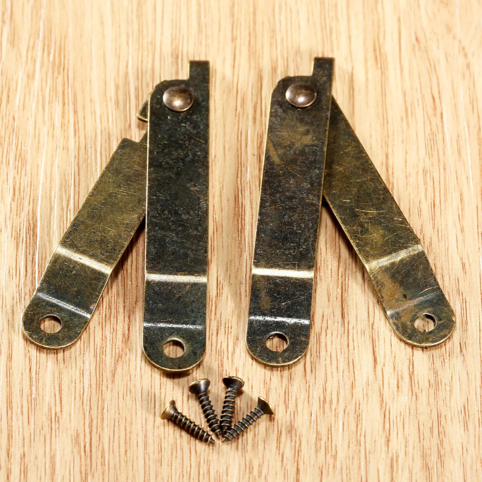 

2pcs Antique Bronze Iron Lid Support Hinge w/screw Stay Box Furniture Accessories Display Cabinet 112mm/145mm/172mm Hardware
