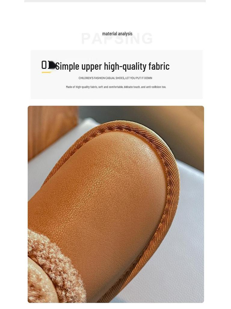 2024 Winter-Schneestiefel für Kinder – Warmer Samt, Kurzer Stil für Jungen & Mädchen, Kleinkind Outdoor Baumwollschuhe