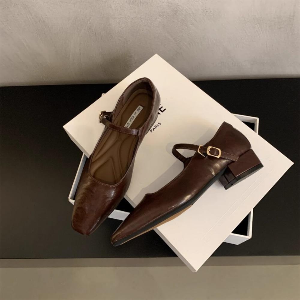 British Platform Leather Mary Jane Shoes Ladies Designer Soft-soled Increase Women's Shoes Fashion Light Low-heeled Heels Female