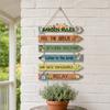 Garden Rules Hanging Sign, Spring Wooden Welcome Door Sign for Front Door, Rustic Farmhouse Wall Plaque for Porch Yard Gardening Shed Decoration
