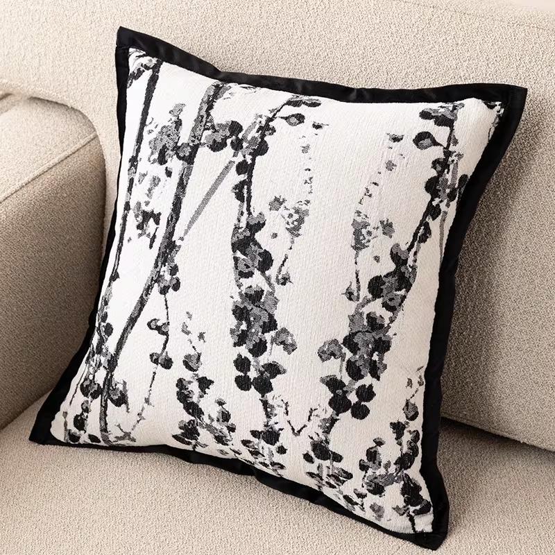 Vintage Floral Cushion Cover Distressed Flower Throw Pillow Case For Couch Living Room Bedroom Home Decor Jacquard Pillowcase