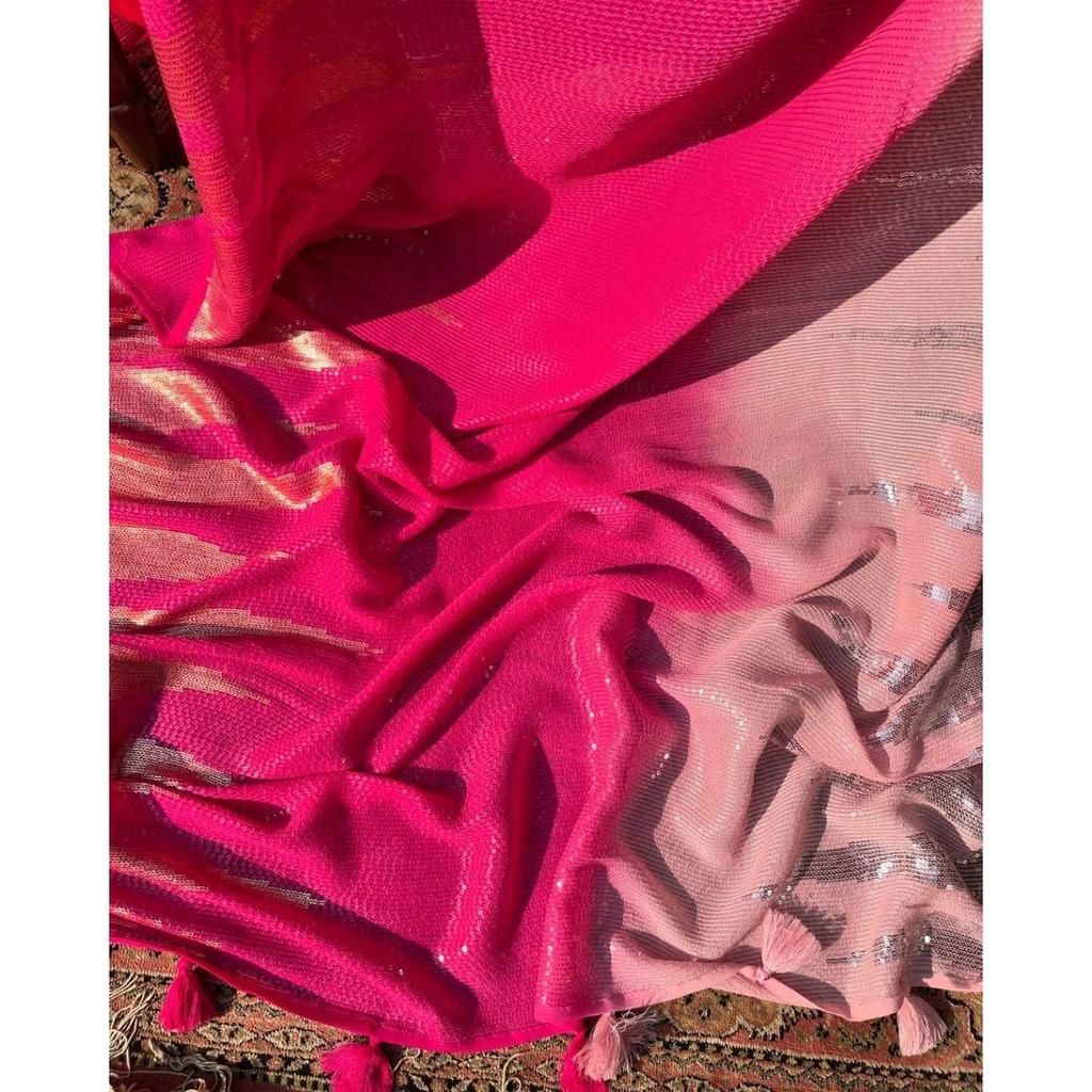 Luxury Sparkle Edit – Faux Georgette Designer Saree