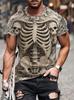 Druk 3D Horror Szkielet Moda Koszulki Cosplay Kostium Kości Streetwear Mężczyźni Kobiety Oversize Krótki Rękaw Koszulki Ubrania