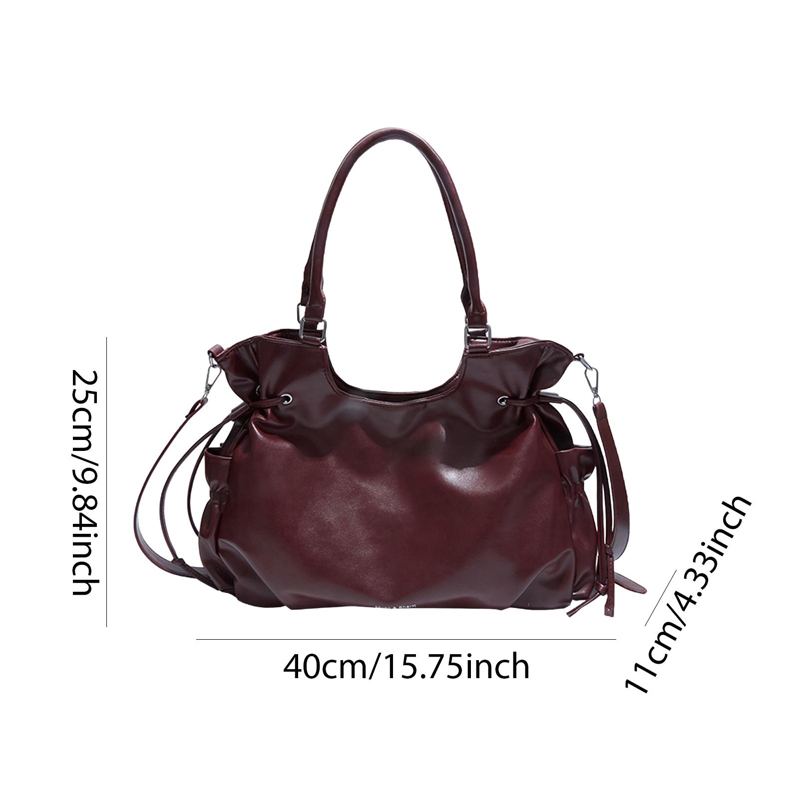 

Fashionable PU Commuter Tote Bag New Retro Shoulder Bag Casual Large-capacity Crossbody Bags Light Luxury High-end Women s Bags червоний