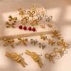 CARLIDANA Fashion Waterproof Stainless Steel Earring Trendy Bow Earrings Gold Plated Butterfly Bow Knot Stud Earrings for Women