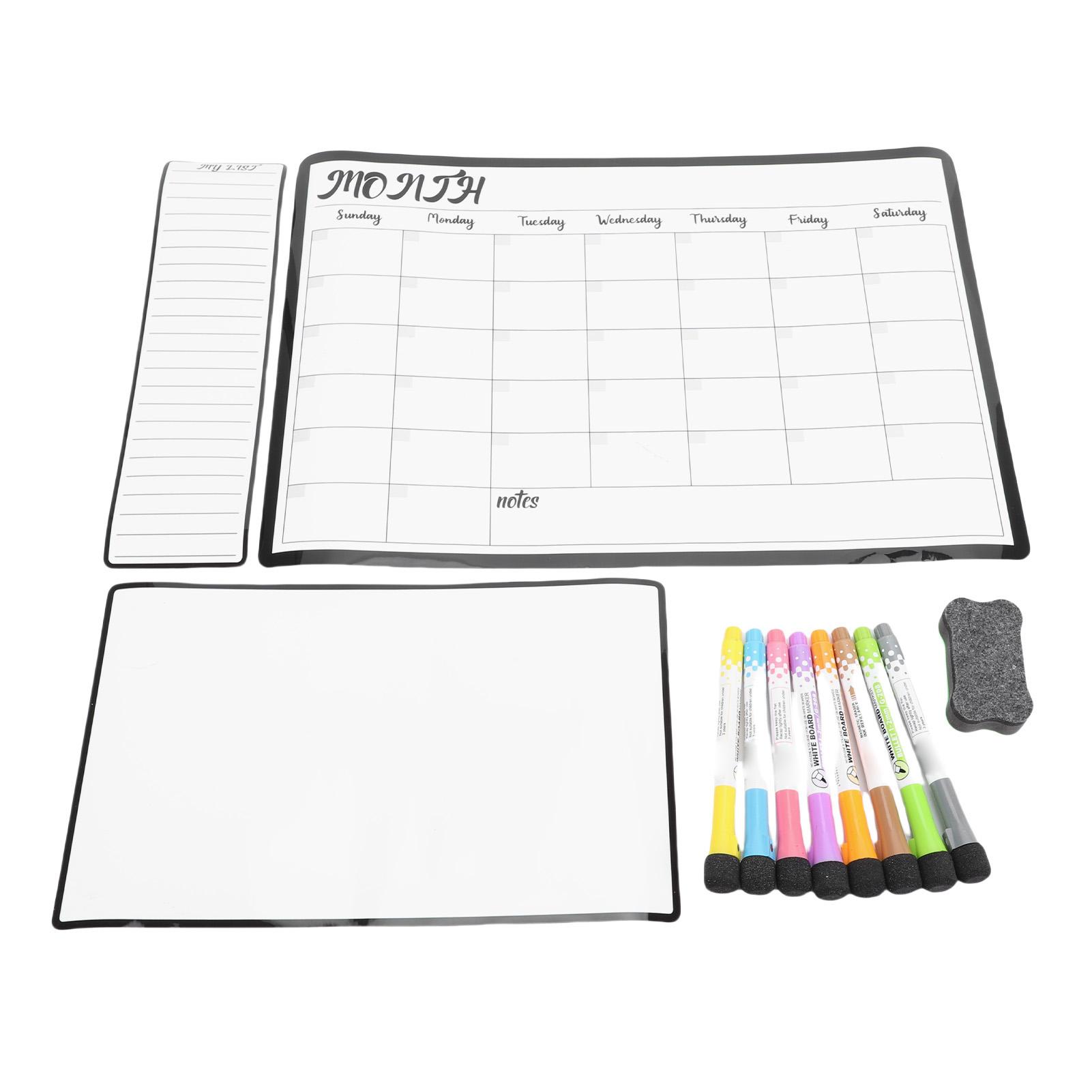 

Magnet Planner Kit 8 Color Markers and Eraser Dry Erase Calendar Whiteboard for Home School Weekly Monthly Scheduling