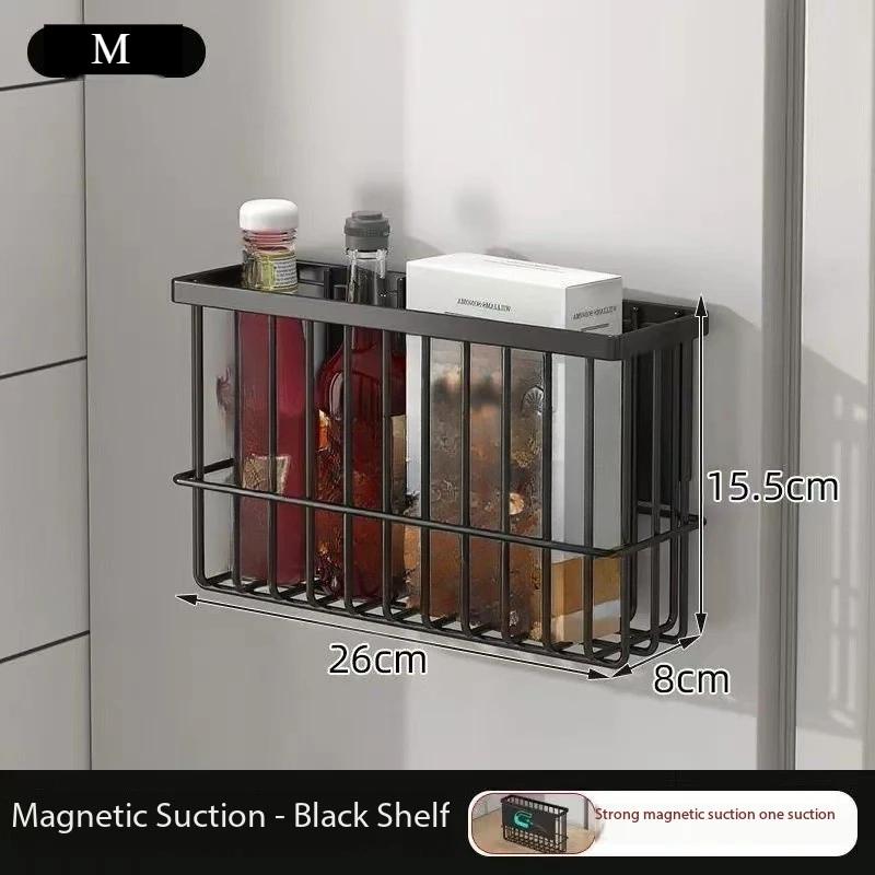 Magnetic Storage Shelf Floating Metal Kitchen Refrigerator Spice Rack Space-saving Fridge Kitchen Organizer Storage Organizer
