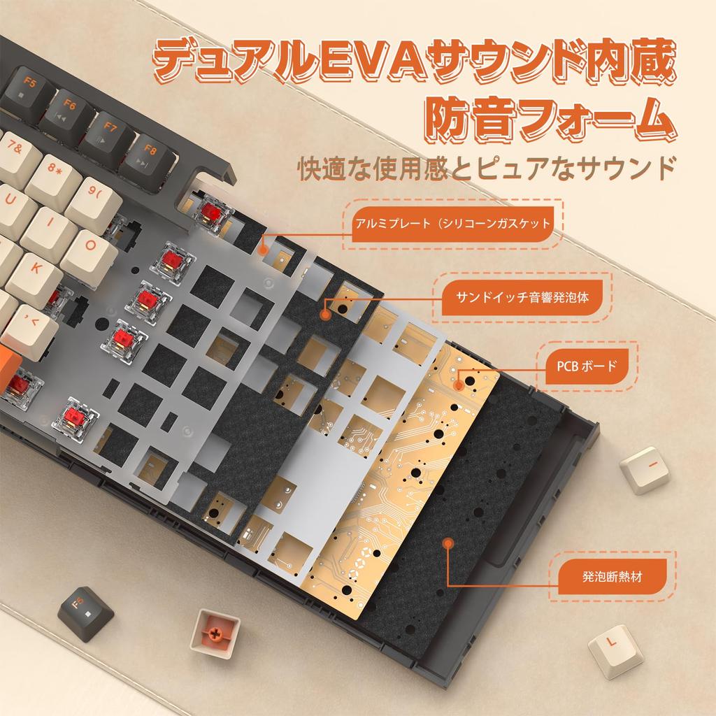 ATTACK SHARK X ZIYOU LANG M88 Mechanical Keyboard, Wireless Bluetooth 5.02.4Ghz with Receiver, Hot-Swap, Tenkeyless, 87-Key Compact Design, AAA