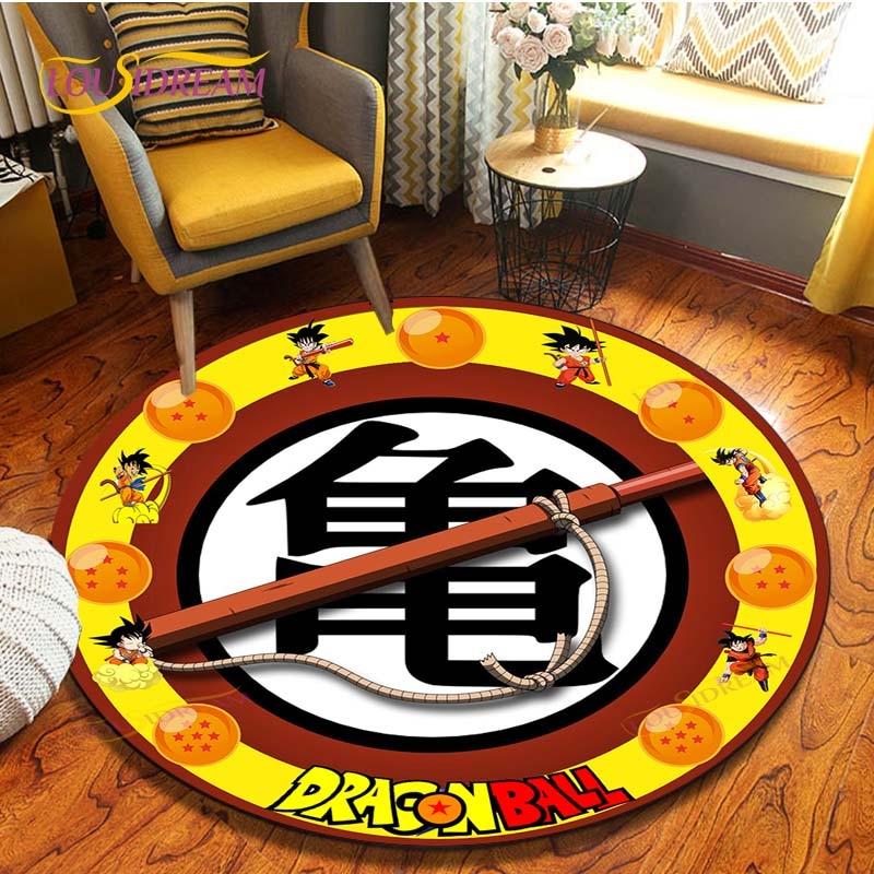 Anime Dragon Ball Goku Round Carpet  Living Room Non-slip Chair 3d Carpet Home Decor Tapis Salon Rugs Mats